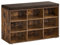 VASAGLE Banco Zapatero, Mueble Zapatero, Banco Recibidor con 9 Compartimentos y Asiento Acolchado, 30,3 x 78,5 x 48 cm, Entrada, Dormitorio, Sala de Estar, Marrón Rústico y Marrón LHS009B01