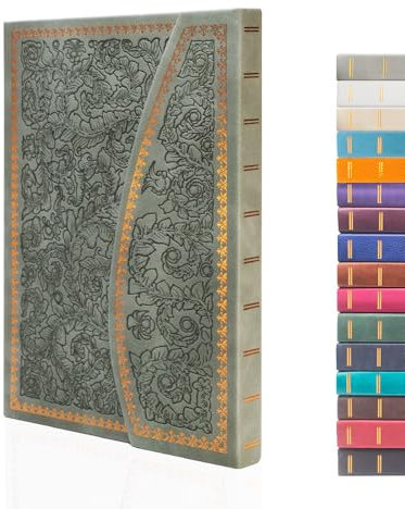 VICTORIA'S JOURNALS Magnet-Tagebuch, Schnitzerei, Vintage-Notizbuch, Kunstleder, Hardcover, persönliches Tagebuch, linierte Seiten, Lesezeichen, 20,3 x 14,5 cm, ONB2015