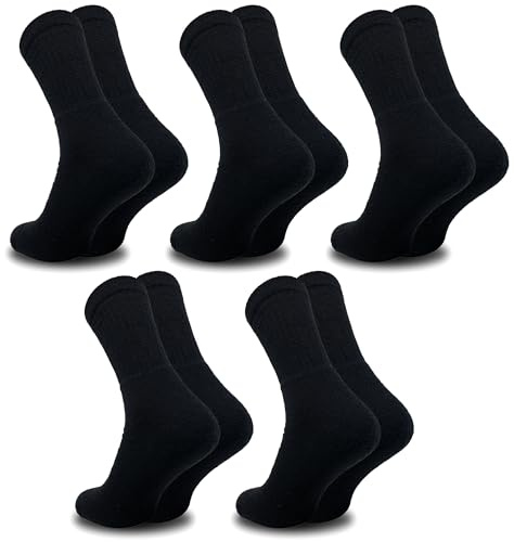 Sportsocken Tennissocken Herren 10 Paar 39-42 Schwarz Baumwolle Atmungsaktive Anti Schweiß Arbeitsocken Work Socken
