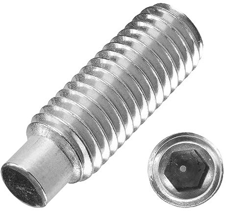 Techtanium Gewindestifte M4 x 5 mm mit Innensechskant u. Zapfen aus Edelstahl A2 (5 Stück) | Versch. Größen & Verpackungseinheiten verfügbar | Madenschrauben | Schraubstifte | DIN 915