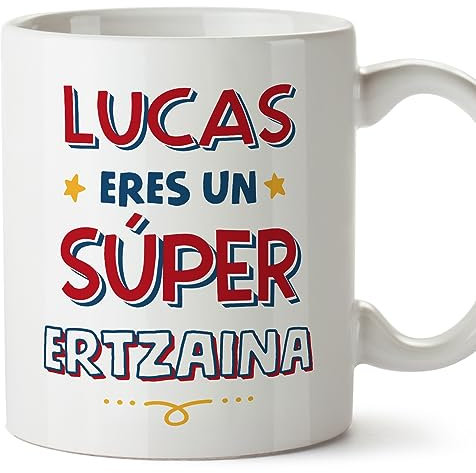 MUGFFINS Tazas Personalizadas para ERTZAINTZA hombre - En Español - Eres Súper - 11 oz / 330 ml - Regalo Personalizable original y divertido