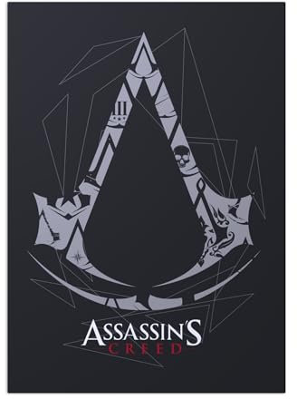 Displate Offiziell Assassin's Creed MetallPoster Magnetische Befestigung Inklusive Lizenziert Bilder Hochwertiges PosterAC Legacy Posters - Assassins Creed Logo 45 cm x 32 cm