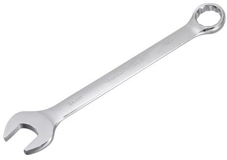 sourcing map Metric 34mm 12-Point Box Open End Combination Wrench Chrome Finish, Cr-V