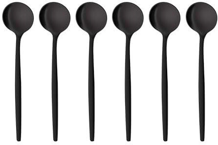 GRÄWE Espressolöffel Provence, schwarz, 6 Stück, Espresso Löffel aus Edelstahl, spülmaschinengeeignet, kleiner Löffel