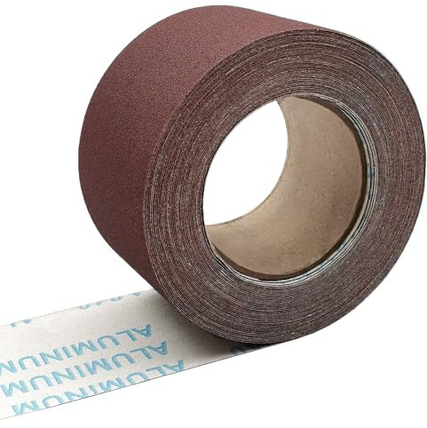 Rollos de papel de lija de grano 240, 7,5 cm x 15 m, óxido de aluminio, resistente al desgaste, rollo de lijado profesional para un lijado preciso de madera, metal, acero, barniz, vidrio (grano 240)