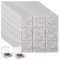 GBACHOOSE 12 Pcs Felt Board Tiles, 30x30cm Self Adhesive Pin Board With 50 Pins, Square Notice Boards for Office Home Walls, Grey