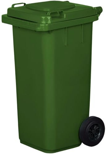 gardivo Mülltonne 120 Liter Abfalltonne Reststofftonne Mülleimer mit 2 geräuschlosen Rädern, Klappdeckel mit zwei Griffen, großer Abfalltonne, stabiler Kunststoff-Mülleimer (Grün)