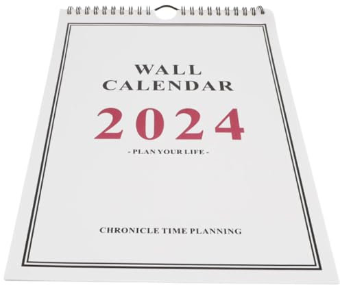 Wandkalender Spiralgebundener Kalender 2024, Monatskalender, Wandkalender, Termin-Wandkalender, Schulplaner, geeignet für die Dekoration im Büro Schreibtischkalender