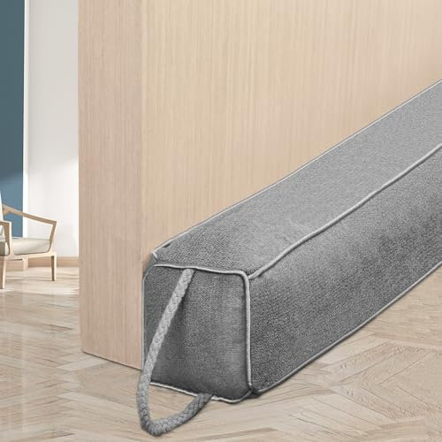 HooTown Boudin de porte, 97 cm, lourd, boudin de porte, boudin de porte, boudin de porte, boudin de porte, boudin de porte, anti-froid, pour portes et fenêtres, gris