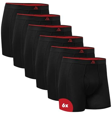DANISH ENDURANCE Bambus Boxershorts Herren, Mit Eingriff, 3er & 6er Pack | Bambus Boxershorts mit Eingriff, Geruchshemmend & Atmungsaktiv, Scheuerfrei, für Alltag, Arbeit & Reisen
