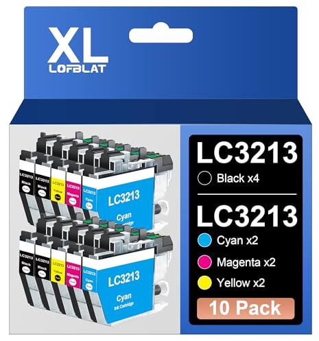 LOFBLAT LC-3213 XL LC3213 Druckerpatronen Ersatz für Brother LC3213 LC-3213 Patronen XL Multipack für Brother MFC-J491DW MFC-J497DW DCP-J572dw MFC-J890DW MFC-J895DW DCP-J772DW DCP-J774DW (10er-Pack)