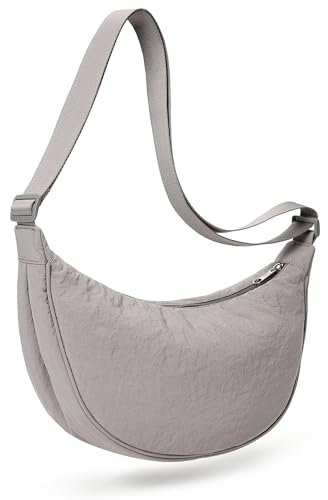 KALIDI Crossbody Bag Damen Groß Half Moon Bag Damen Schultertaschen Umhängetasche mit verstellbarem Gurt Nylon Hobo Bag