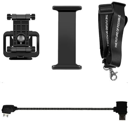 JLANDA For DJI Mavic Mini/1/Pro/2/Air/Spark Remote Control Phone Tablet Monitor Extension Holder Bracket Mount Clip Front Controller Stand(Color:With Android S cable)