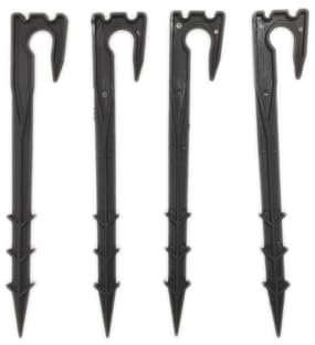 50 Estaca Sujeta Mangueras, Estaca Riego Huerto, Piqueta Microtubo Riego por Goteo, Estacas de Jardin/Huerto, Riego de Goteo, Soporte Manguera (50, Negro)