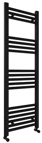 Straight Matt Black Steel Heated Towel Rail Bathroom Heating Ladder Radiator (400x1200)