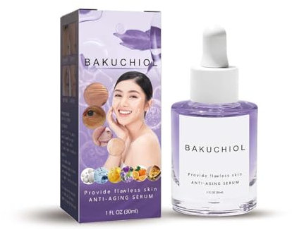 Bakuchiol Gesichtsserum - Bakuchiol Retinol Alternative - Bio Bakuchiol Serum Mit Kollagen Und Peptiden - Natürliches Anti-Aging Serum Für Feine Linien, Falten, Dunkle Ringe