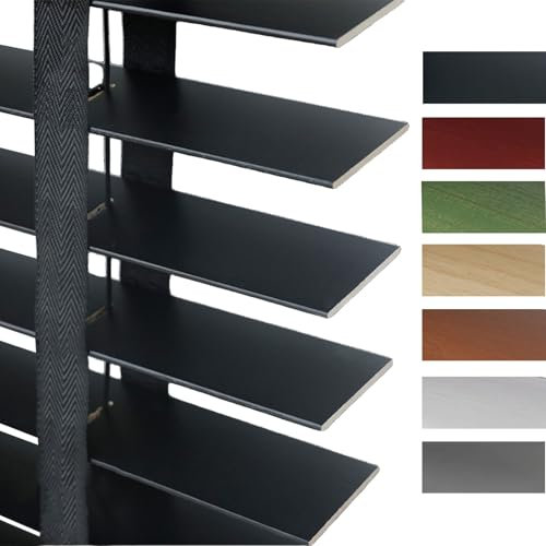 Holzjalousie Jalousien 30cm 45cm 60cm 75cm 90cm 100cm 105cm 120cm 135cm 150cm 160cm Sichtschutz Sonnenschutz Verdunkelungs Horizontale Fenster Jalousien(Black)