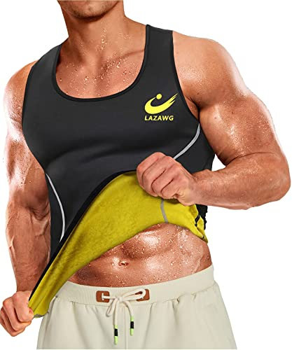 LAZAWG Tuta sauna da uomo a maniche lunghe per allenamento con cerniera dimagrante fitness da uomo tuta da corsa esercizio palestra, Nero , XXXL