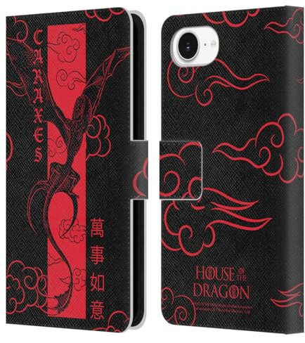 Head Case Designs Licenza Ufficiale House of The Dragon: Television Series Carassi Volanti Anno del Drago Custodia Portafoglio in Pelle Compatibile con Apple iPhone 16e / iPhone 17e