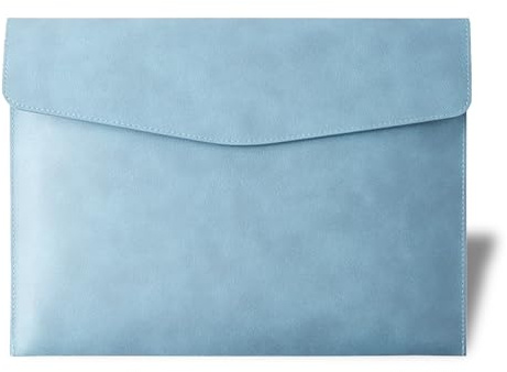 RisePlus Dokumentenmappe A4 Leder, Aktentasche A4 aus PU-Leder, wasserdichte Büro- und Reisetasche für Dokumente, Vintage-Design mit Stifttasche(Blau)