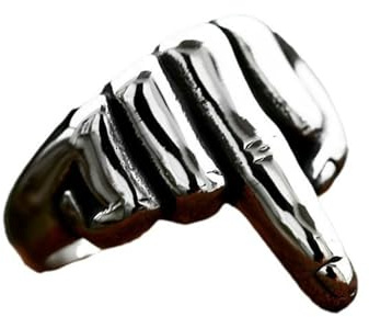 Sumpgle Vintage Edelstahl Herrenring Titan Stahl Mittelfinger Punk Ring Mode Persönlichkeit Schmuck
