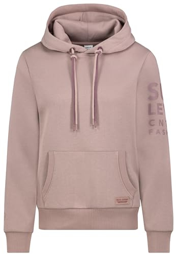 Sublevel Damen Sweat Hoodie mit Kängurutasche und Design Logoprint, Feste Kapuze