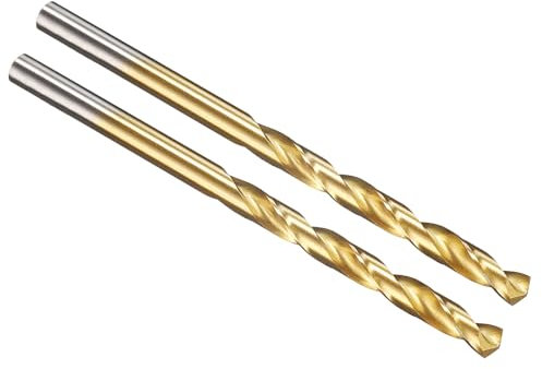 PATIKIL 4mm Drill Bit, Jobber Straight Shank M2 High-Speed Steel 135° Titanium Nitride TiN Coated for Stainless Steel Hard Metal - 2 Pack