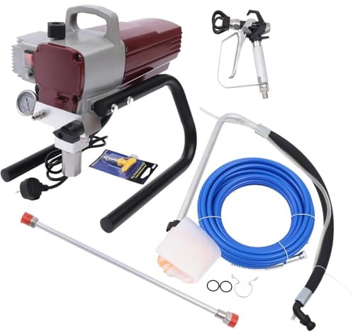 1800W High Efficiency Paint Sparyer, 220V High Pressure Airless Sprayer for Home Exterior & Large Scale Painting Projects Professional Electric Paint Spray Gun with Adjustable Pressure