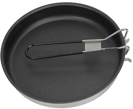 Vitsrisea Bratpfannen Mit Antihaftbeschichtung - Camping Bratpfanne Bratpfanne Mit Klappbarem Griff | 24 Cm / 9,4 Zoll Outdoor-Kochgeschirr Für Camping, Wandern, Rucksackreisen, Picknick, Grillen