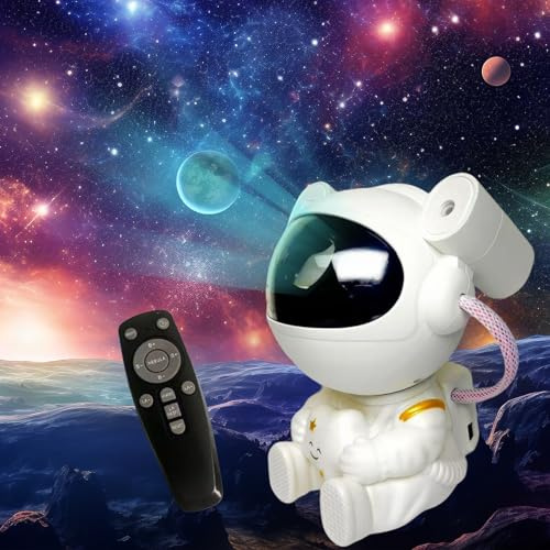 AURIVEE Proiettore Stelle Astronauta LED - 7 Effetti Luci con Telecomando, Lampada Notturna Bambini, Decorazione Camera da Letto & Gaming Room, Idea Regalo