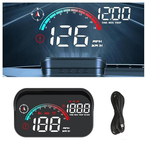 KHDWOB Head Up Display Auto für VW Amarok Atlas Atlas Tanoak Beetle Bora Caddy EOS Fox Golf, Digitaler Geschwindigkeitsmesser Mit OBD2 & GPS, HUD Für Windschutzscheibe Warnung Vor überschreitung,B