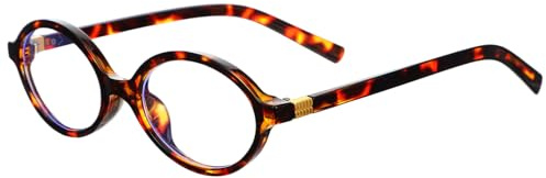 KFHENSOMR Oval Glasses for Women Men Retro Blue Light Blocking Glasses Oval Frame Tortoise Frame Non prescription Bluelight Nerd Eyeglasses for Gaming Computer Screen