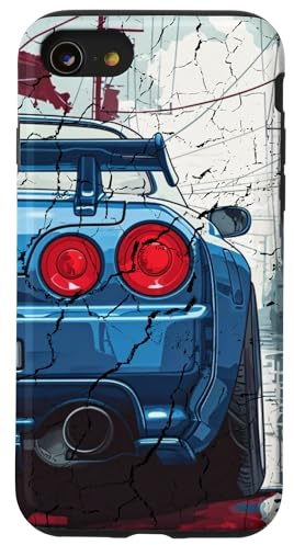Distress JDM Drift Racing Car Tokyo Skyline Street Drifting Case for iPhone SE (2020) / 7/8