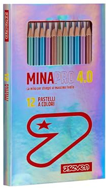 Seven Buntstifte Kinder Set, Farbstifte mit 4.0 Mine, Neon Farbe mit Namensschild, ideal für die Schule, Geschenkidee Mädchen Jungen, 12er-Pack