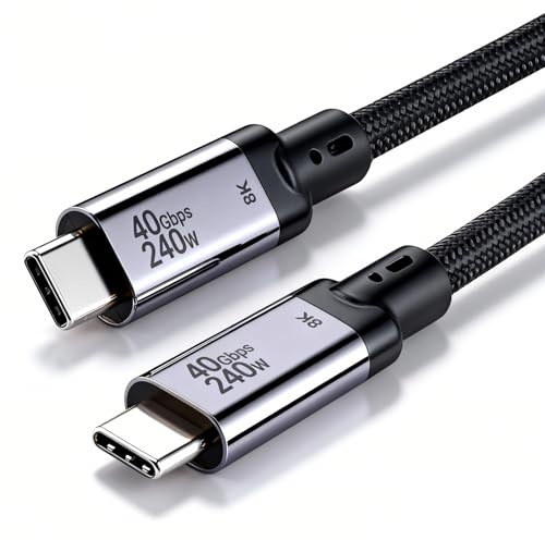 Câble USB C vers USB C 40Gbps 1m, 240W PD3.1 Charge Rapide Câble USB4 Gen3 Vidéo 8K 60Hz Data Sync à 40Gbps pour Macbook Pro Air M4 Imac iPad Pro Galaxy S25 Ultra Laptop Thunderbolt 4 Thunderbolt 3