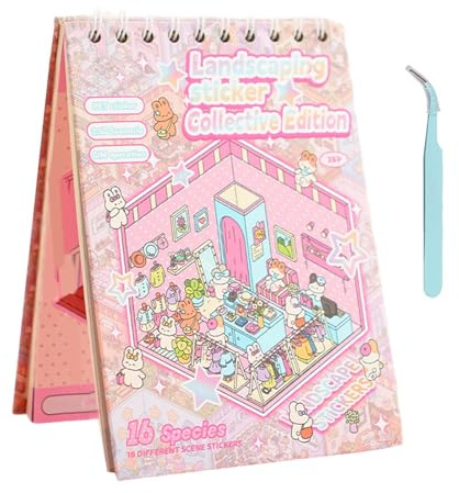 Kreatives Stickeralbum – 3D-Szenenbuch Für Schlafzimmer, Dekorative Aufkleber Zum Lernen, Aktivität Zur Kompetenzentwicklung, Lustiges Und Farbenfrohes Set | Kinderzimmer Wiederverwendbar Repositioni
