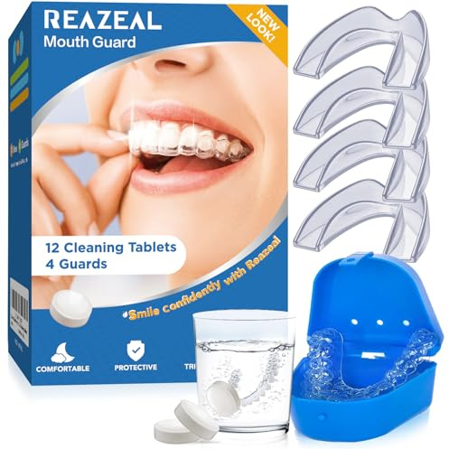 Mouth Guard for Sleeping at Night with Cleaning Tablets - Night Guard for Men & Women