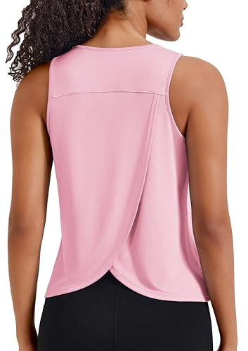 PINSPARK Damen Sport Tank Top Racerback Sporttop Ärmellos Yoga Laufshirt | Yoga Oberteile Open Back Laufshirt Fitness Tops Gym Leicht,Atmungsaktiv Ideal für Yoga,Laufen,Sommer