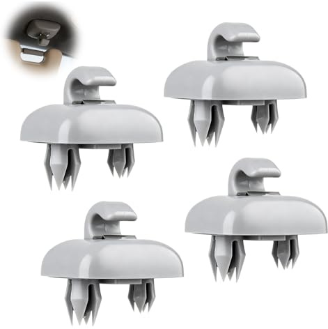 Gancho parasol interior para Audi A1 A3 A4 A5 Q3 Q5 A7 B6 B7 B8 S4 S5, clip de fijación visera parasol de repuesto, soporte estable y duradero, instalación fácil sin herramientas (Gris)