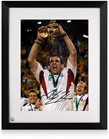 Martin Johnson Signed England Rugby Photo: World Cup Winner. Framed