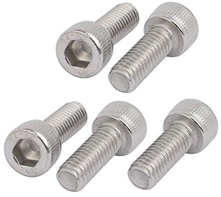 sourcing map 5 Stück M6x16mm 304 Edelstahl Linksgewinde Innensechskantschraube Verschluss
