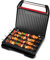 George Foreman 25050-56 Fitnessgrill Entertaining Steel, Kontaktgrill, Panini- und Sandwichgrill, 33 x 22 cm große Grillfläche für bis zu 7 Portionen, Edelstahl/rot