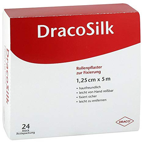 DRACOSILK Rollenpflaster 1,25 cmx5 m o.Schutzring 24 St