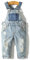 KIDSCOOL SPACE Salopette di Jeans da Bambina,Pantaloni Slim Carini in Denim Srappato da Bambino,Azzurro,2-3 Anni