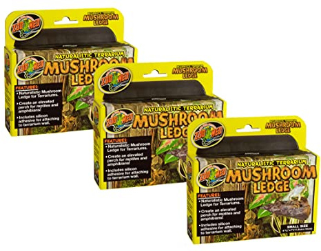 Zoo Med (3 Pack) Naturalistic Terrarium Mushroom Ledge Small, 4.5 x 7