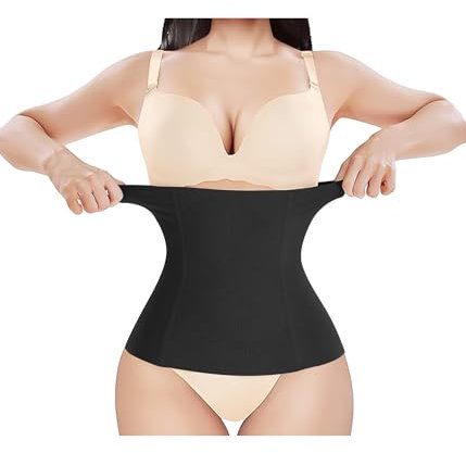 Bingrong2 in 1 Postpartale Unterstützung Taillenmieder, Damen Stark Formend Bauchweg Unterbrust Korsett Recovery Bauch Taille Taillenformer Shaper Korsagen Shapewear, Schwarz, M