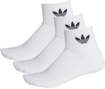 adidas Unisex Mid enkelsck Socken, White/White/Black, M EU