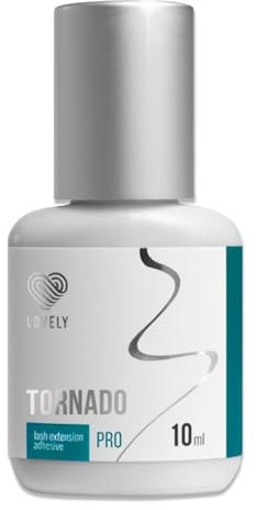 LOVELY Wimpernkleber TORNADO - ultraschneller Kleber, Trocknungszeit: SOFORT - 8 Wochen Haftkraft, sehr beständig | für professionelle Wimpernverlängerung, Lash Extension Glue | 10ml, Schwarz