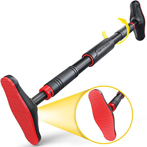 Klimmzugstange mit innovativer Gear-Lock Funktion | sicher & schnell ohne Schrauben im Türrahmen ansetzen | Indoor Pull Up Bar individuell anpassbar bis 90 cm | SPORTSTECH KS260 / KS270 inkl. eBook
