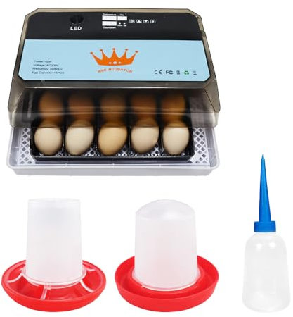 Home Use 9 Eier Inkubator Automatische Temperaturregelung Digitale Mini-Eierbrut Automatische Temperaturregelung Brut für Hühner, Enten, Vögel (HT-15eggs)